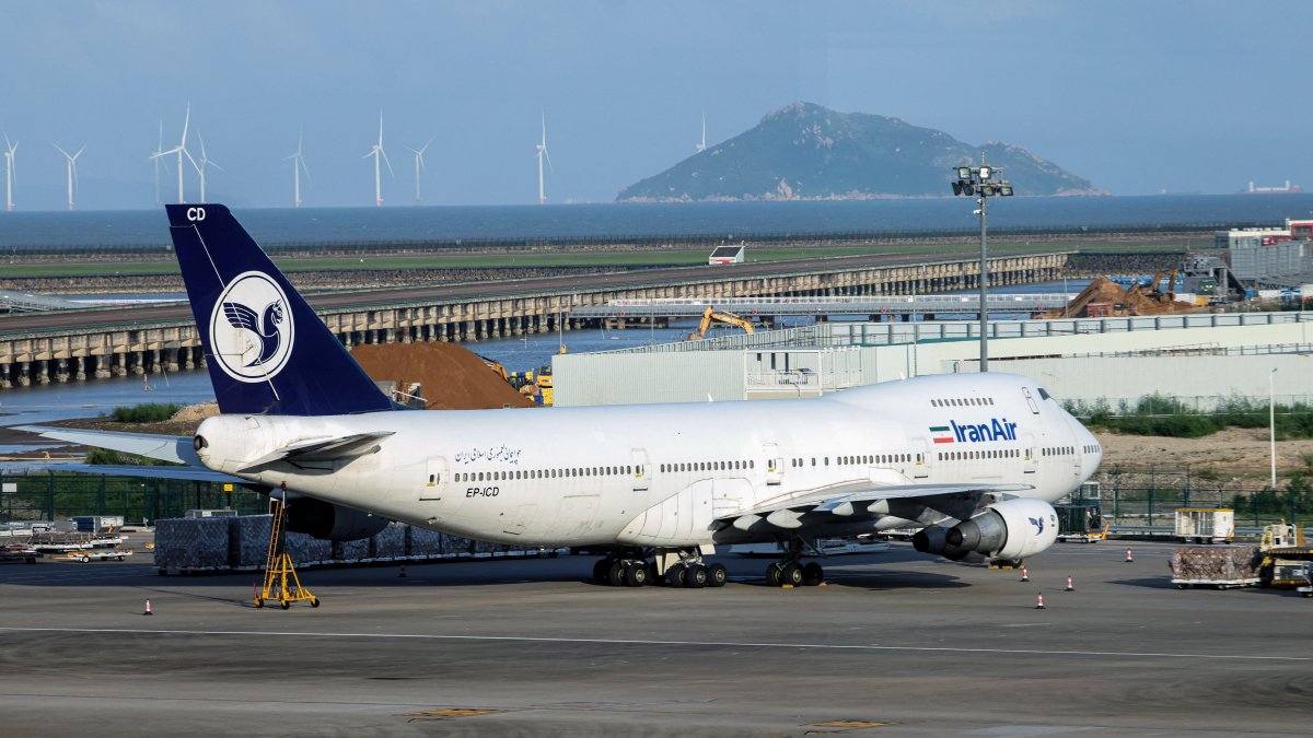 An Iran Air Boeing 747-200 aircraft is parked at a cargo apron at Macau International Airport in Macau, China, Aug. 24, 2026. (Reuters Photo)