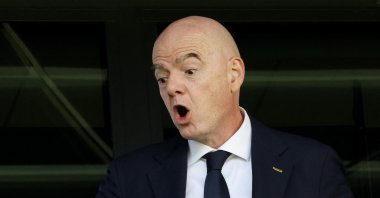 FIFA President Gianni Infantino reacts inside the stadium before FIFA Under-20 Women's World Cup Group A between Poland and Argentina at Arena Katowice, Katowice, Poland, Sept. 5, 2026. (Reuters Photo)