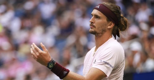 Germany's Alexander Zverev reacts during a game against Ben Shelton of the U.S. during the Men's Singles Finals of the US Open Tennis Championships at the USTA Billie Jean King National Tennis Center in Flushing Meadows, New York, U.S., Sept. 13, 2026. (EPA Photo)