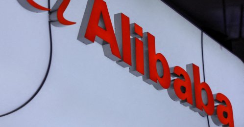 An Alibaba logo is displayed at the company's booth at the China International Fair for Trade in Services (CIFTIS) in Beijing, China, Sept. 10, 2025. (Reuters Photo)