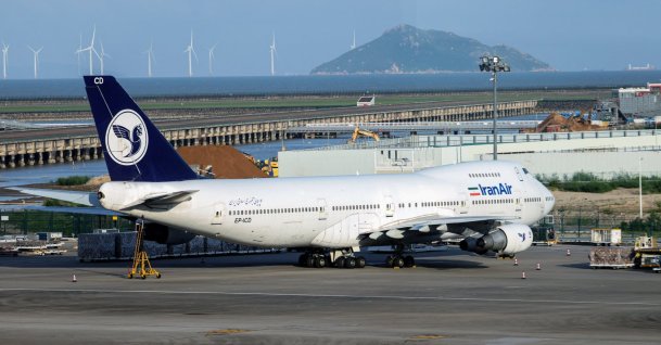 An Iran Air Boeing 747-200 aircraft is parked at a cargo apron at Macau International Airport in Macau, China, Aug. 24, 2026. (Reuters Photo)
