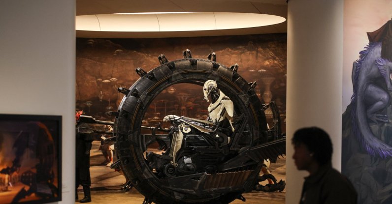 A Star Wars prop is displayed at the Lucas Museum of Narrative Art at its opening to the public, Los Angeles, California, U.S., Sept. 22, 2026. (Reuters Photo)