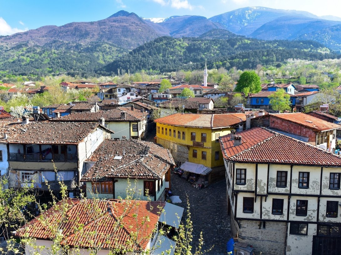 An aerial view of Cumalıkızık village, Bursa, Türkiye, Sept. 23, 2026. (AA Photo)