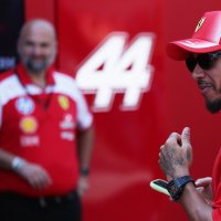 Ferrari's Lewis Hamilton ahead of Azerbaijan Grand Prix practice at Baku City Circuit, Baku, Azerbaijan, Sept. 24, 2026. (Reuters Photo)