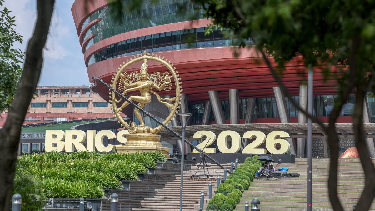 A view of the Bharat Mandapam, the venue for the BRICS Summit 2026, New Delhi, India, Sept. 12, 2026. (EPA Photo)