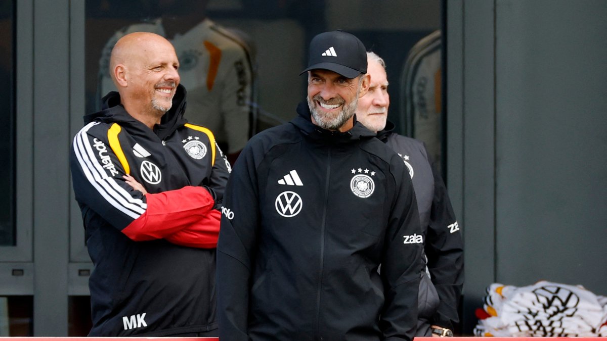 Germany coach Jürgen Klopp during training ahead of the UEFA Nations League against the Netherlands at the Adidas campus, Herzogenaurach, Germany, Sept. 22, 2026. (Reuters Photo)