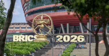A view of the Bharat Mandapam, the venue for the BRICS Summit 2026, New Delhi, India, Sept. 12, 2026. (EPA Photo)