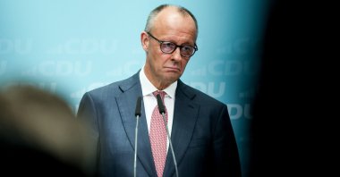 German Chancellor and leader of the Christian Democratic Union (CDU) Friedrich Merz attends a press conference at the CDU party's headquarters, Berlin, Germany, Sept. 21, 2026. (EPA Photo)