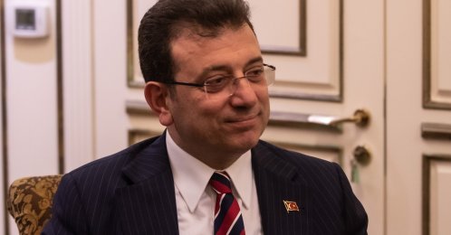 Suspended Istanbul Mayor Ekrem Imamoğlu sits in his office after a court's verdict, Istanbul, Türkiye, Dec. 14, 2022. (Getty Images Photo)