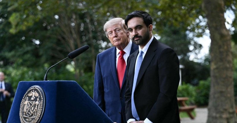 U.S. President Donald Trump and New York City Mayor Zohran Mamdani are seen at Gracie Mansion in New York, Sept. 21, 2026. (AFP Photo)