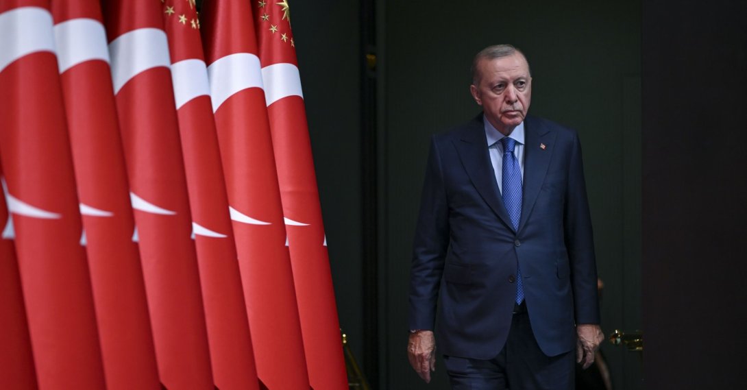 President Recep Tayyip Erdoğan arrives for a news conference following a Cabinet meeting in Ankara, Türkiye, Sept. 7, 2026. (AA Photo)