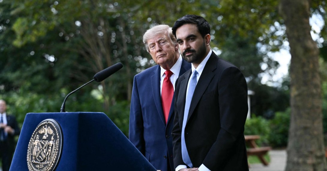 U.S. President Donald Trump and New York City Mayor Zohran Mamdani are seen at Gracie Mansion in New York, Sept. 21, 2026. (AFP Photo)