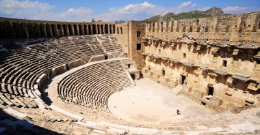 An Ancient Roman theater in Aspendos, Antalya, southern Türkiye, June 26, 2015. (Getty Images Photo)