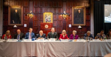 Samed Ağırbaş, president of the Zero Waste Foundation and COP31 High-Level Climate Champion, speaks during a roundtable on climate commitments and investment at the Harvard Club, New York, U.S., Sept. 24, 2026. (Courtesy of Zero Waste Foundation)