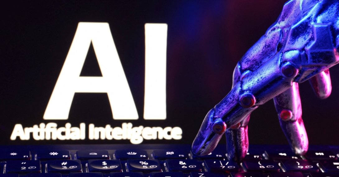 "AI Artificial Intelligence" words, a keyboard and a robotic hand are seen in this illustration taken Sept. 23, 2026. (Reuters Photo)