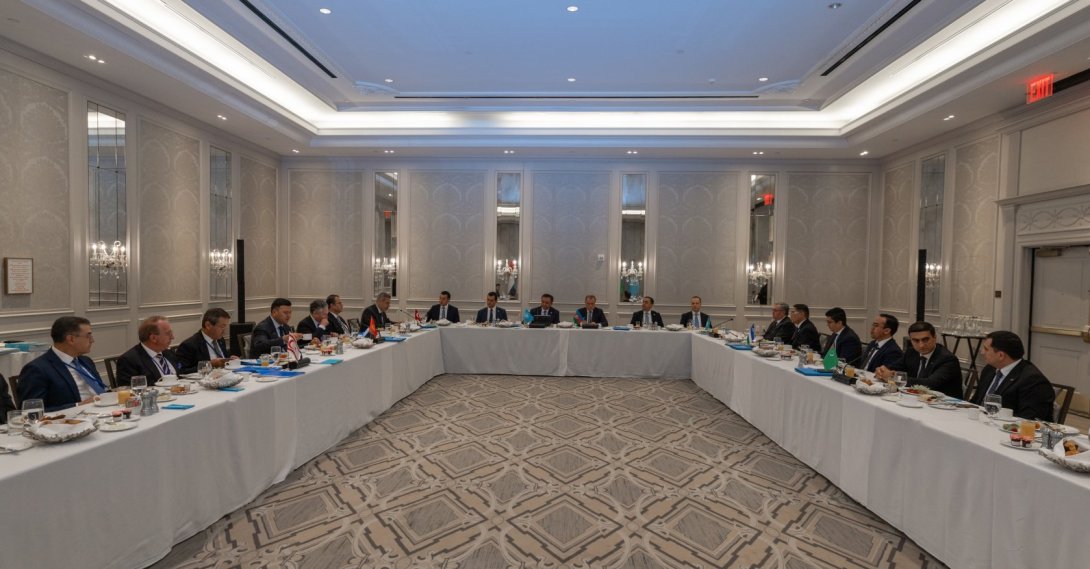 Foreign Minister Hakan Fidan attends an informal meeting of the Organization of Turkic States (OTS) Council of Foreign Ministers on the sidelines of the 81st U.N. General Assembly in New York, U.S., Sept. 25, 2026. (AA Photo)