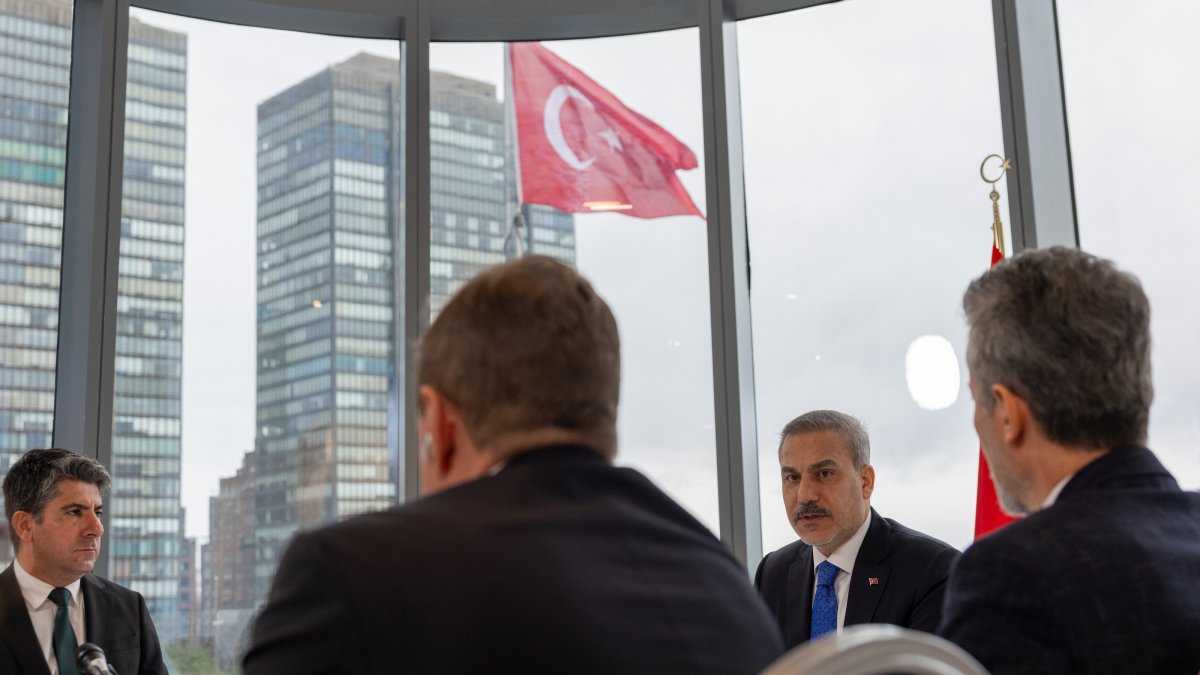 Foreign Minister Hakan Fidan speaks at an event in New York, U.S., Sept. 26, 2026. (AA Photo)
