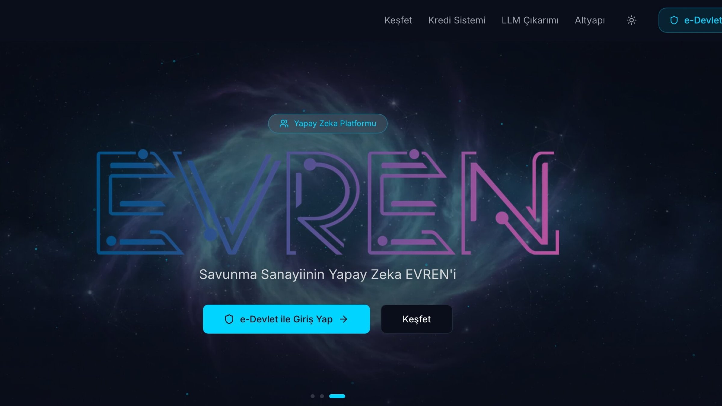 The homepage of the EVREN platform seen in a screengrab. (Courtesy of evren.ssyz.org.tr)