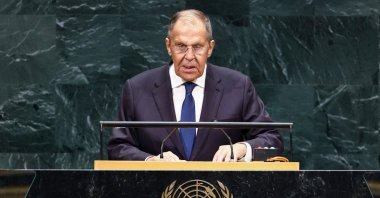 Russian Foreign Minister Sergey Lavrov speaks during the 81st United Nations General Assembly at U.N. headquarters, New York, U.S., Sept. 26, 2026. (AFP Photo)