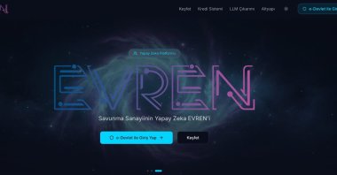 The homepage of the EVREN platform seen in a screengrab. (Courtesy of evren.ssyz.org.tr)