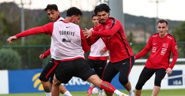 Turkish national football team players attend a training session ahead of their UEFA Nations League match against Italy, Istanbul, Türkiye, Sept. 26. 2026. (AA Photo)