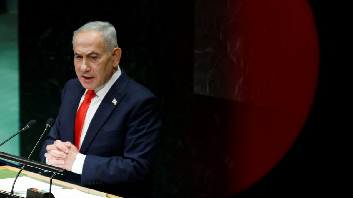 Israeli Prime Minister Benjamin Netanyahu addresses the 81st UNGA at U.N. headquarters in New York City, U.S., Sept. 24, 2026. (Reuters Photo)