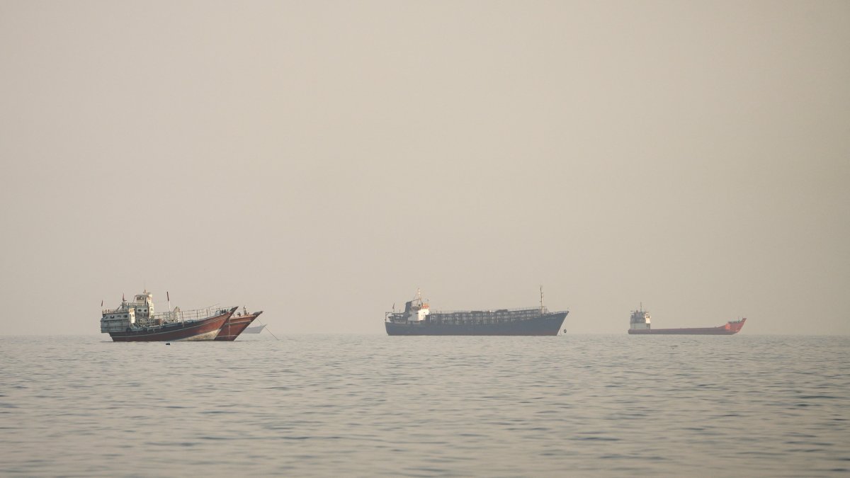 Vessels at the Strait of Hormuz, as seen from Musandam, Oman, Sept. 23, 2026. (Reuters Photo)