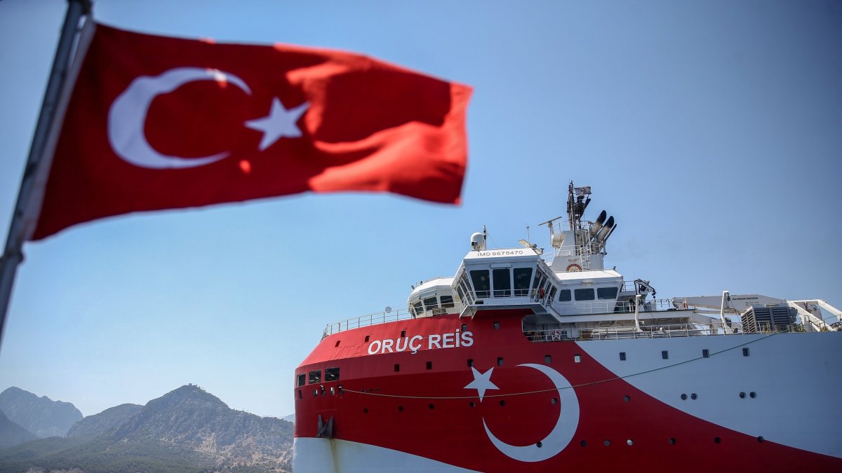 Turkish seismic exploration vessel Oruç Reis in the Eastern Mediterranean, July 23, 2020. (AA File Photo)