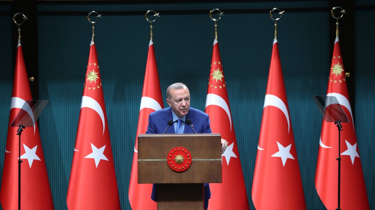 President Recep Tayyip Erdoğan delivers remarks after Cabinet meeting, Ankara, Türkiye, Sept. 28, 2026. (AA Photo)