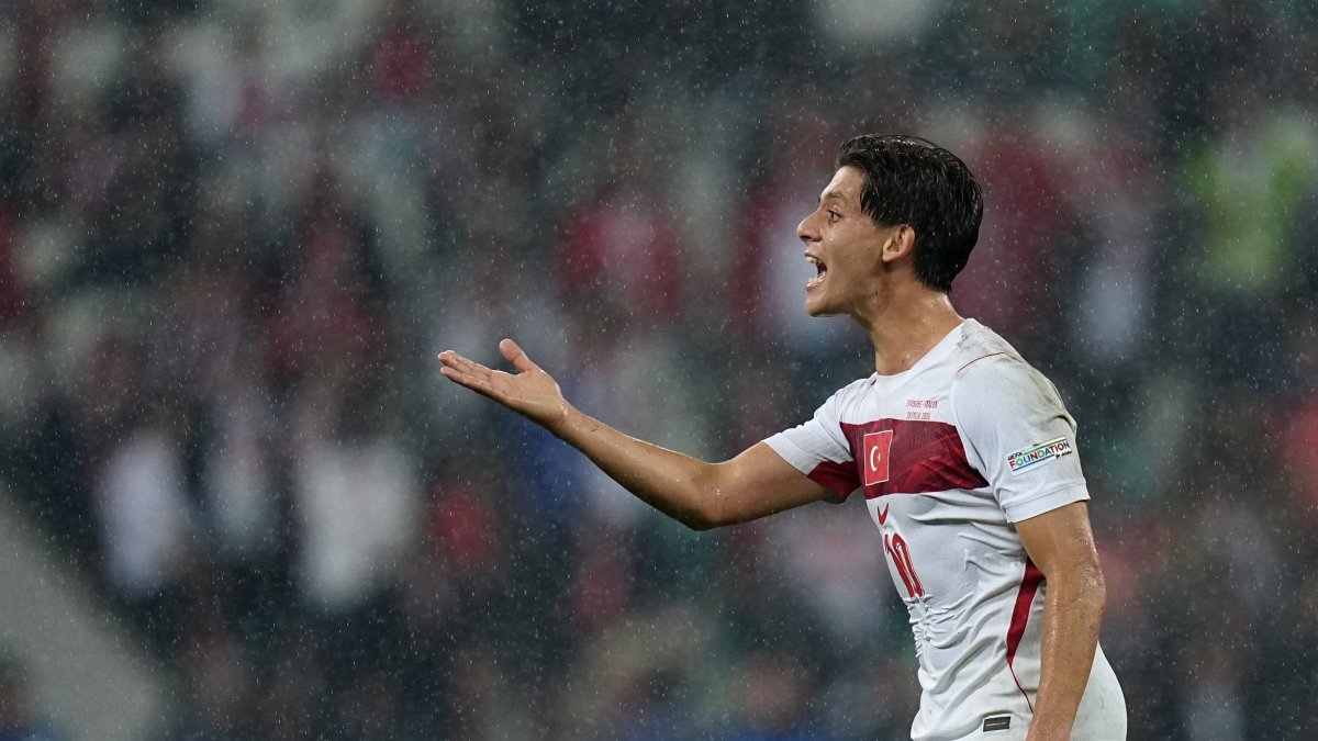 Türkiye's Arda Güler reacts after the UEFA Nations League match between Türkiye and Italy, Bursa, Türkiye, Sept. 28, 2026. (EPA Photo)