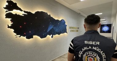 A member of the police cybersecurity team, Ankara, Türkiye. (AA Photo)