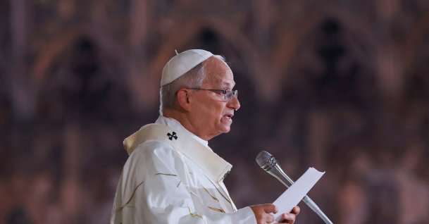 Pope Leo celebrates Mass at the Saint-Etienne Cathedral in Metz as part of his four-day apostolic journey to France, Sept.  28, 2026. (Reuters Photo)