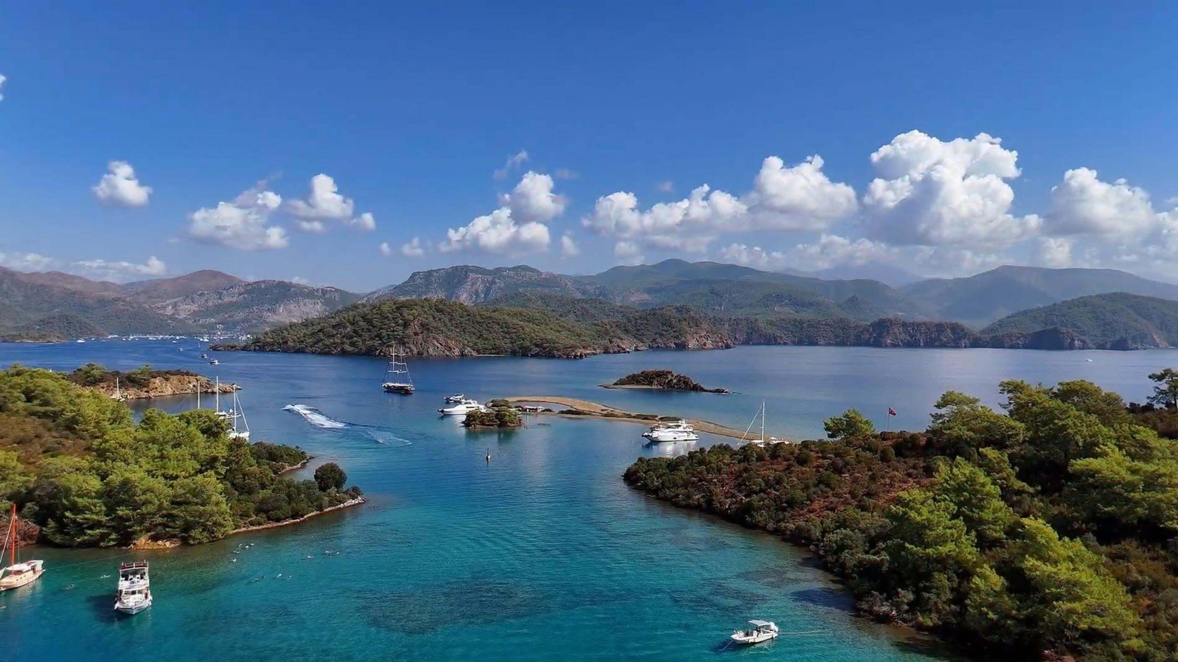 In this undated photo, islands are seen in the Fethiye-Kaş Marine National Park area, Muğla, Türkiye. (DHA Photo) 