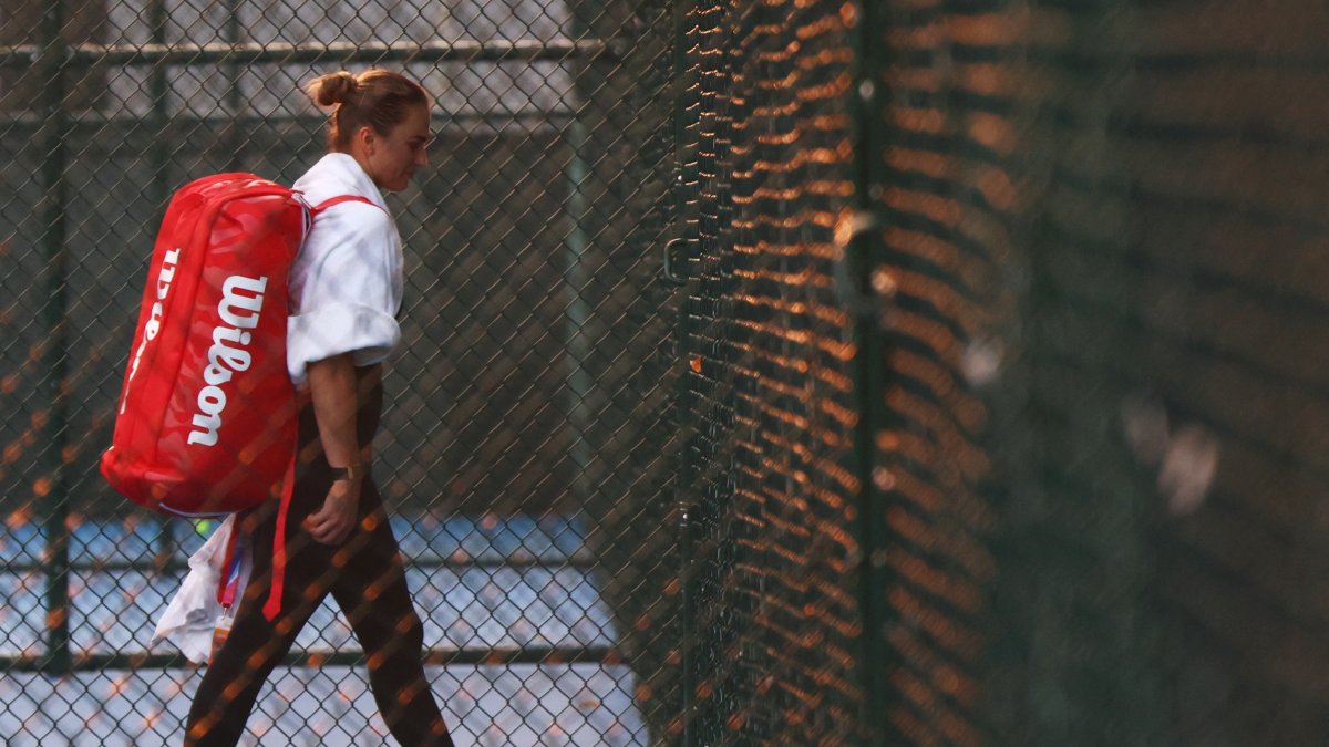 Belarus' Aryna Sabalenka arrives for China Open practice at the National Tennis Center, Beijing, China, Sept. 29, 2026. (Reuters Photo)