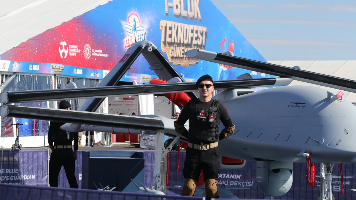 A Bayraktar TB3 drone is seen in Şanlıurfa, southeastern Türkiye, Sept. 29, 2026. (AA Photo)