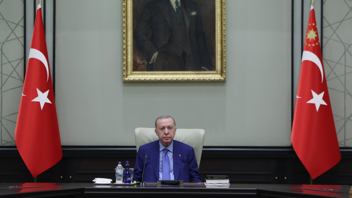 President Recep Tayyip Erdoğan chairs a Cabinet meeting in Ankara, Sept. 28, 2026. (Presidency Handout via AA)