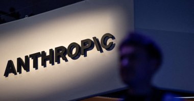 An Anthropic logo is displayed at the Moscone Center during the Dreamforce 2026 technology summit, San Francisco, California, U.S., Sept. 17, 2026. (Reuters Photo)