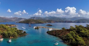 Islands are seen in the Fethiye-Kaş Marine National Park area, Muğla, Türkiye. (DHA Photo)