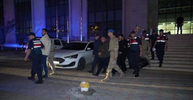 Gendarmerie officers escort arrested suspects, Kırıkkale, central Türkiye, Sept. 29, 2026. (İHA Photo)