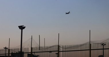 An Iranian commercial aircraft lands at Mehrabad Airport, Tehran, Iran, Sept. 25, 2026. (AFP Photo)