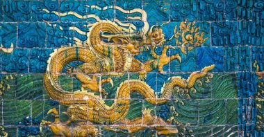 A dragon fresco from the Datong Nine-Dragon Screen Wall, which was built at the start of the Ming Dynasty (14th century), Datong, Shanxi Province, China, Aug. 24, 2017. (Getty Images Photo)