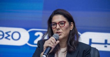 National Coordinator of the Authenticity and Modernity Party (PAM), Fatima-Zahra Mansouri, attends a press conference in Rabat, Morocco, Sept. 24, 2026. (EPA Photo)