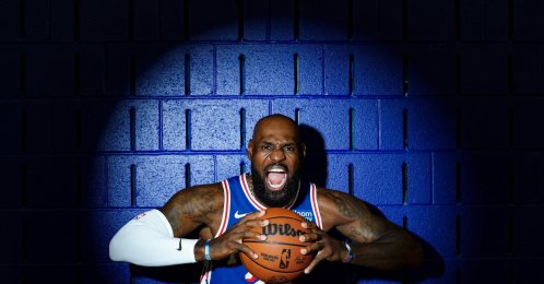 Philadelphia 76ers' LeBron James poses for a portrait during media day at the Philadelphia 76ers Training Complex, Camden, U.S., Sept. 28, 2026. (AFP Photo)