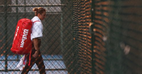 Belarus' Aryna Sabalenka arrives for China Open practice at the National Tennis Center, Beijing, China, Sept. 29, 2026. (Reuters Photo)