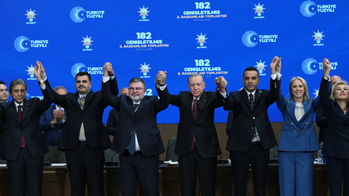 President Recep Tayyip Erdoğan attends the ruling Justice and Development Party’s (AK Party) expanded provincial chairs meeting, Ankara, Türkiye, Sept. 29, 2026. (IHA Photo)