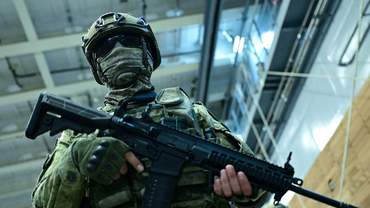In this photo, taken at an unspecified location, a Turkish soldier is seen during the Sea Wolf maritime exercise in the Eastern Mediterranean, Sept. 24, 2026. (AA Photo)