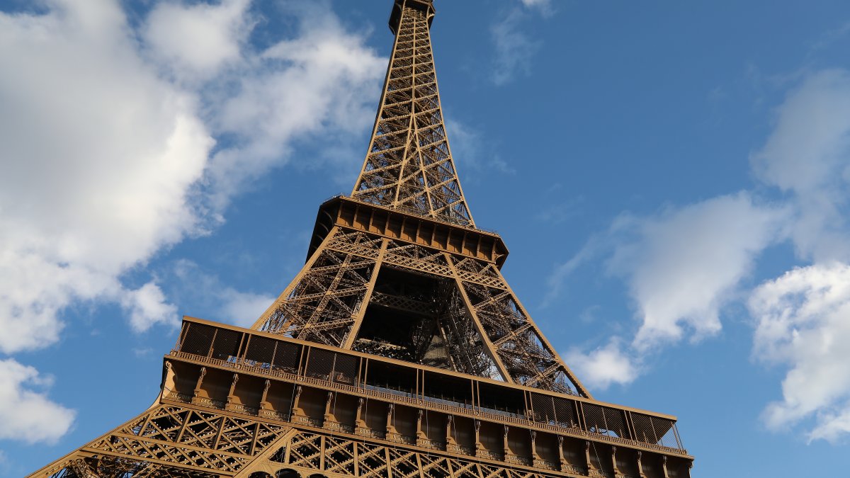 A view of the Eiffel Tower from below, Paris, France, March 14, 2026. (Getty Images Photo)