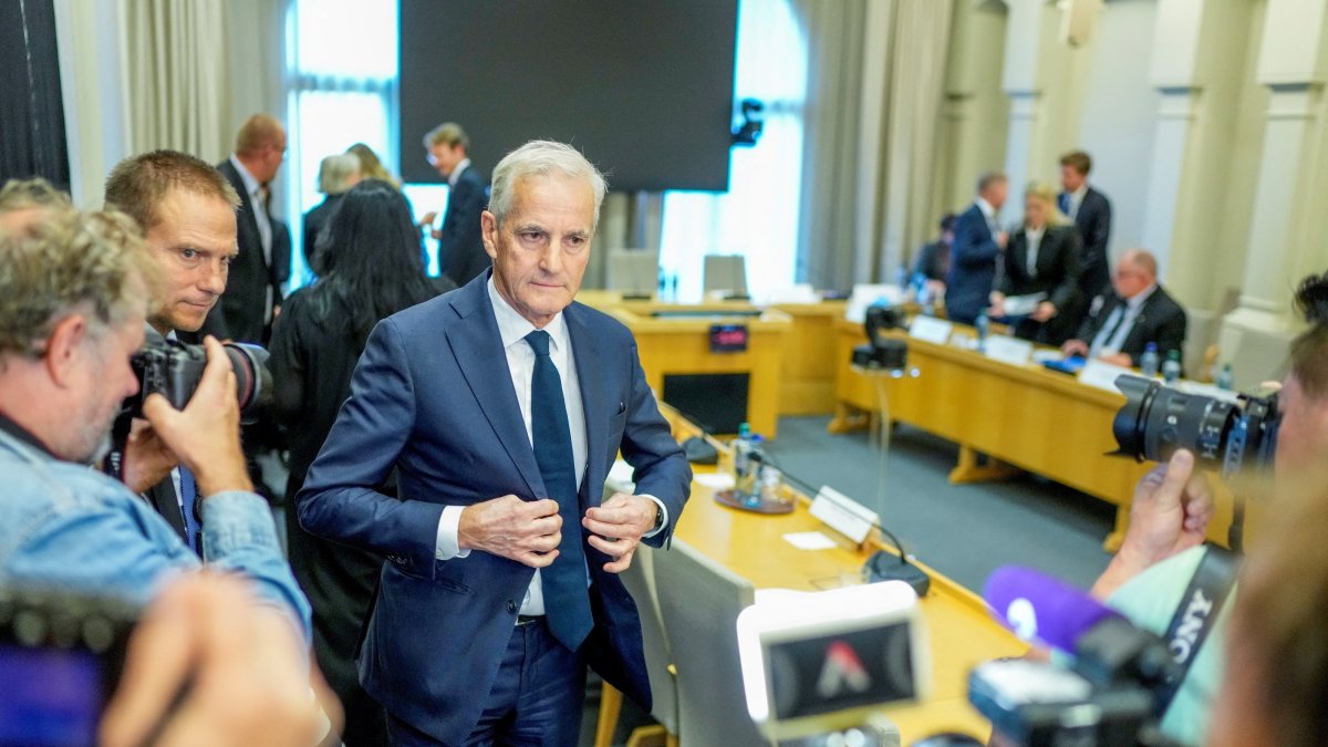 Prime Minister of Norway Jonas Gahr Stoere during the Storting's Control and Constitutional Committee's open hearing on practices in the Ministry of Foreign Affairs and Jeffrey Epstein's network in Oslo, Norway, Sept. 30, 2026. (Reuters Photo)
