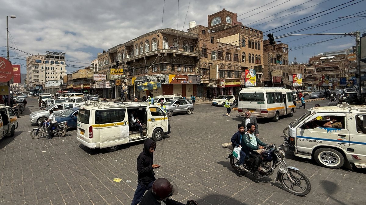 People ride motorbikes on a street in Sanaa, Yemen Sept. 30, 2026. (Reuters Photo)