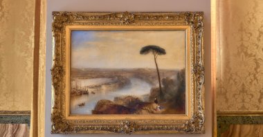 J.M.W. Turner's 1836 painting "Rome, from Mount Aventine," estimated at around 50 million pounds ($67 million), is displayed, Rome, Italy, Sept. 29, 2026. (AP Photo)